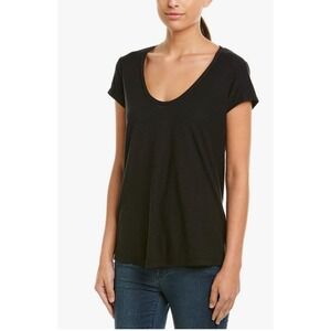 James Perse Scoop Neck Tee T-Shirt Women's Size 0 Standard Project Black